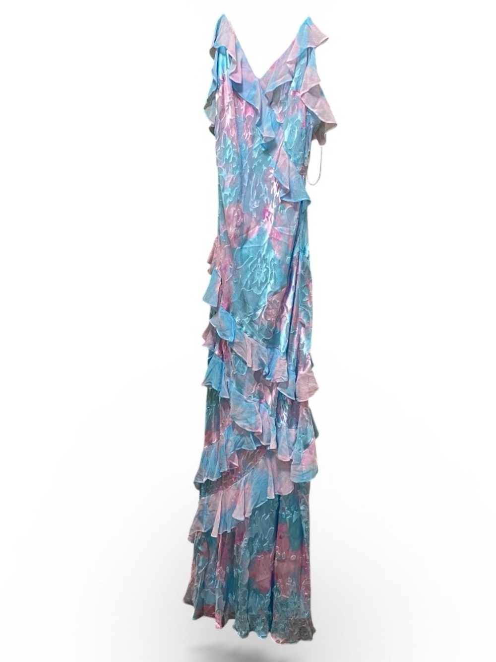 NWT LoveShackFancy Rialto cotton candy swirl Floral silk blend Ruffle maxi 12 - Picture 5 of 9